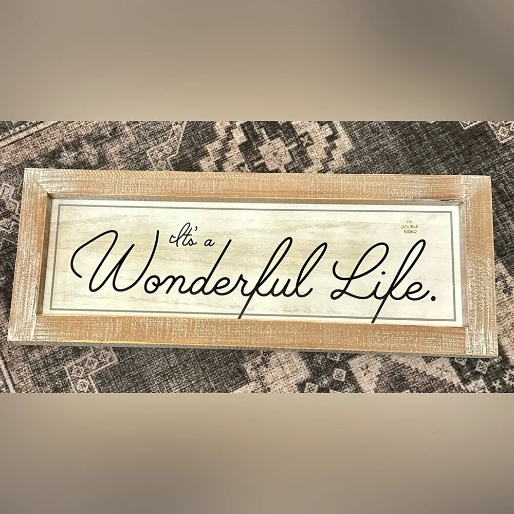 Wood Framed Reversible Sign~It’s A Wonderful Life